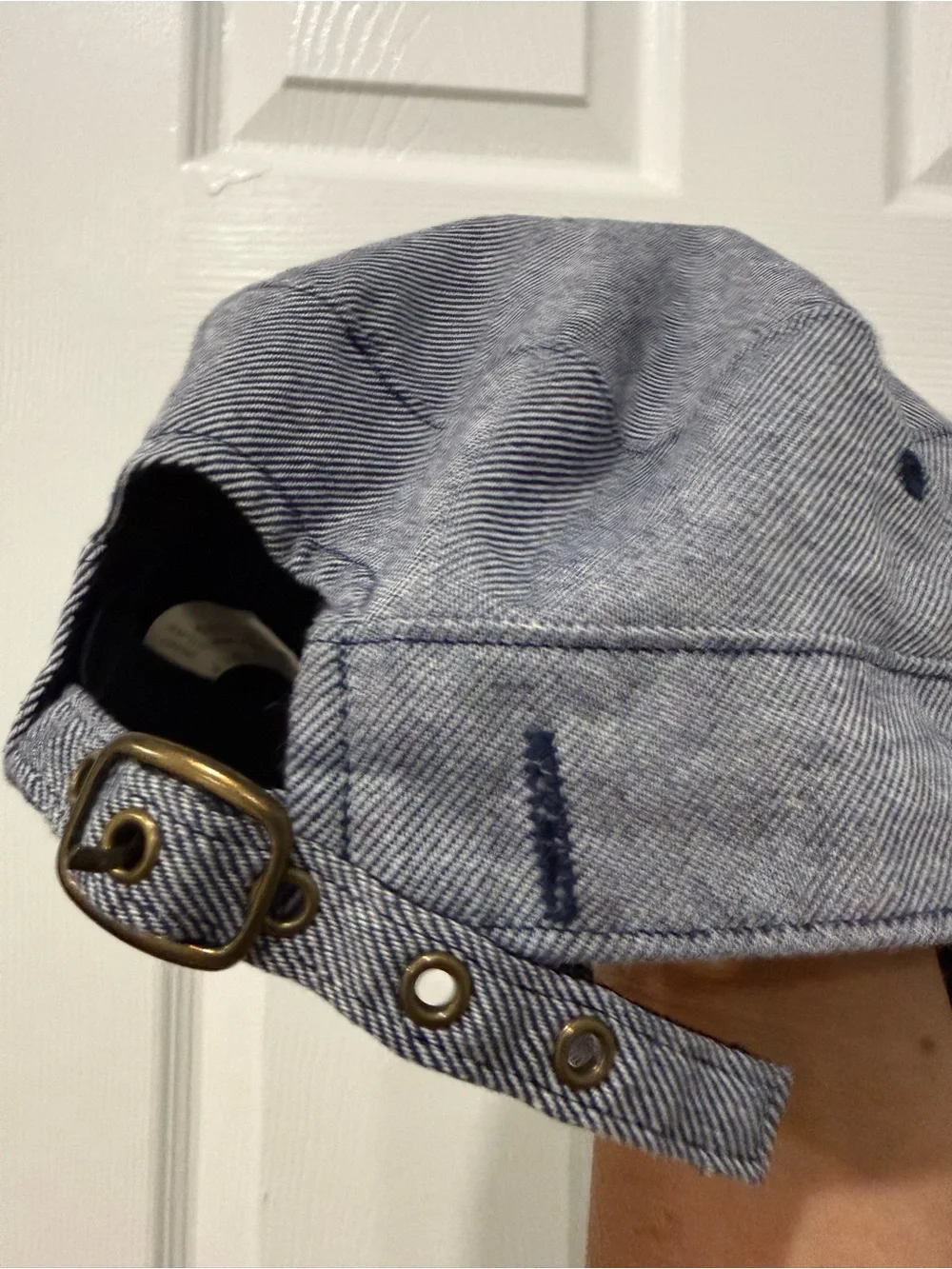 Classic Women's Striped Gray Cotton Cap/Paper Boy